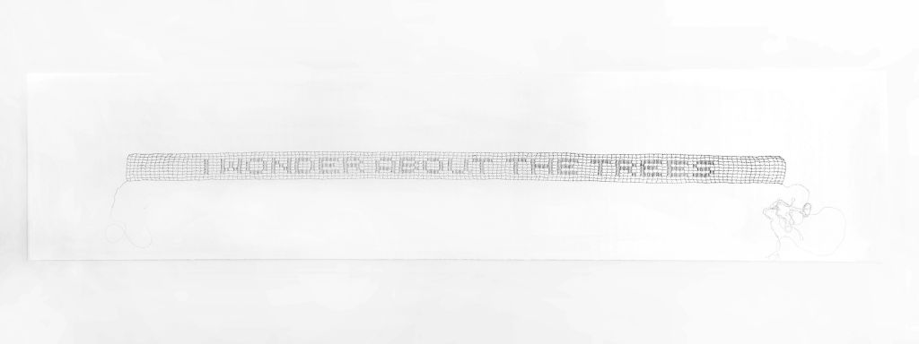 Frost’s First Line (2014) Graphite on paper, 16 1/4 x 67 inches